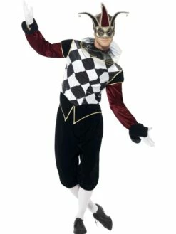 Gothic Venetian Harlequin Heren Halloween Kostuum