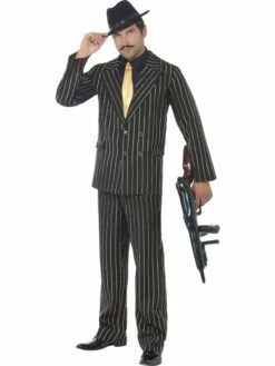 Gouden Krijtstreep Gangster Kostuum