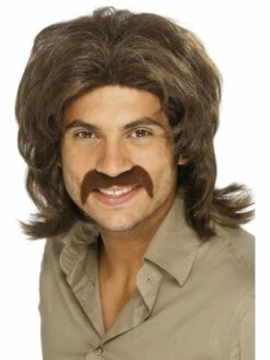 70's Retro Pruik Bruin