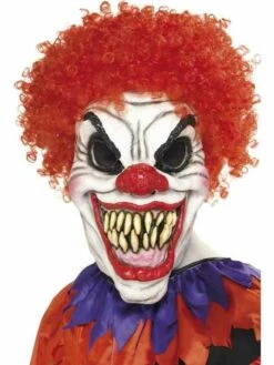 Eng Clown Masker Met Rood Haar
