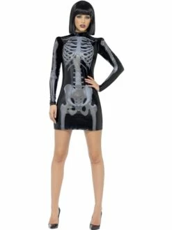 Fever Miss Whiplash Jurk Met Skeletten Print -CarnavalKast Winkel 600x800 194