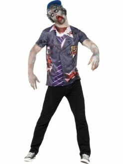 Zombie School Boy T-Shirt En Pet Halloween