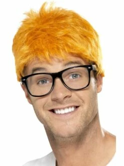 90's TV Presentator Pruik En Bril