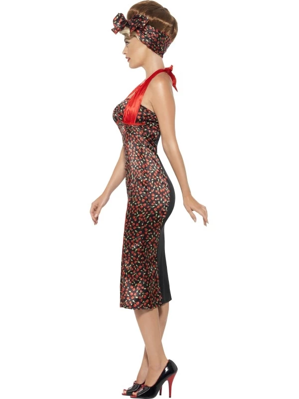 Rockabilly Kostuum, Kersen Print 3 Rockabilly Kostuum, Kersen Print - Afbeelding 3