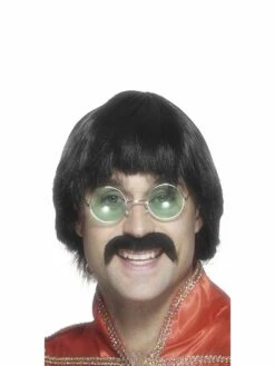 1970's Mersey Pruik En Snor