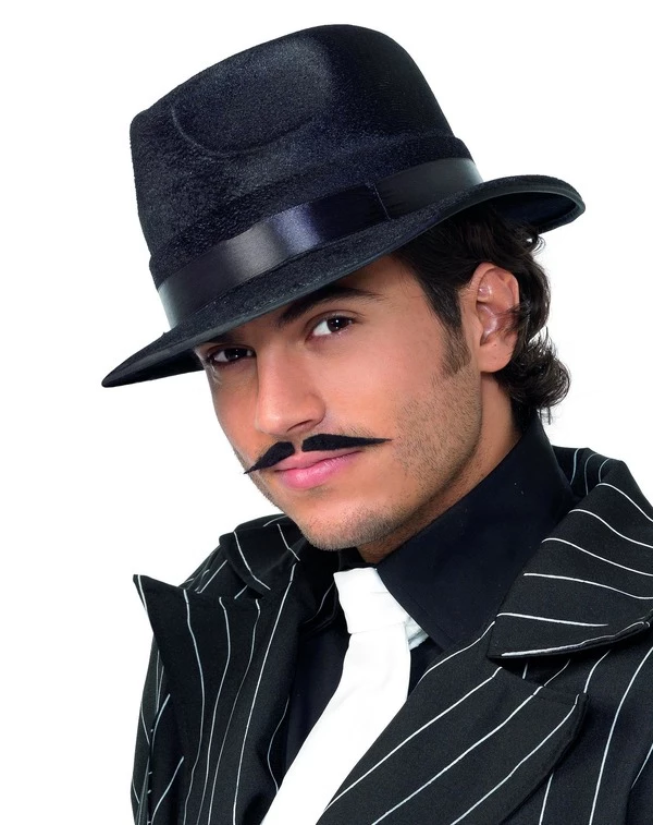 Fedora Zwarte Gangster Hoed 2 Fedora Zwarte Gangster Hoed - Afbeelding 2