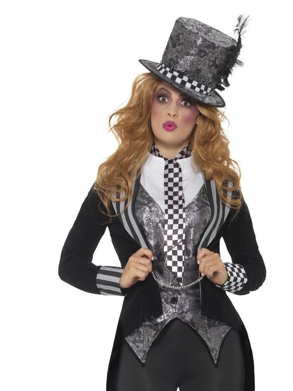 Deluxe Dark Miss Hatter Kostuum 1 Deluxe Dark Miss Hatter Kostuum