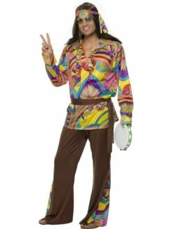 Hippie Gekleurd Heren Verkleedkleding