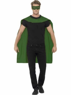 Groene Cape Met Oogmasker Superheld