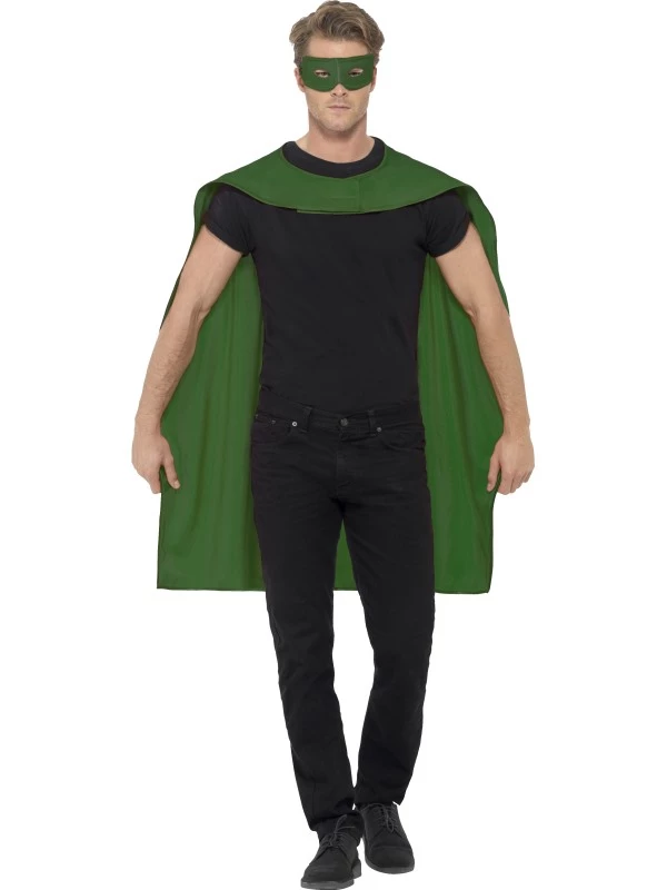 Groene Cape Met Oogmasker Superheld 1 Groene Cape Met Oogmasker Superheld