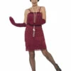Flapper Dress Burgundy Rood