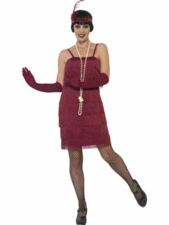 Flapper Dress Burgundy Rood