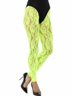 80s Lace Leggings Neon Groen