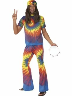 1960's Tie Dye Hippie Heren Verkleedkostuum