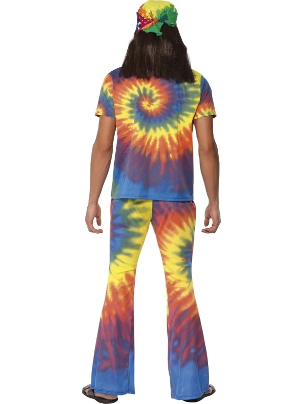 1960's Tie Dye Hippie Heren Verkleedkostuum 2 1960's Tie Dye Hippie Heren Verkleedkostuum - Afbeelding 2