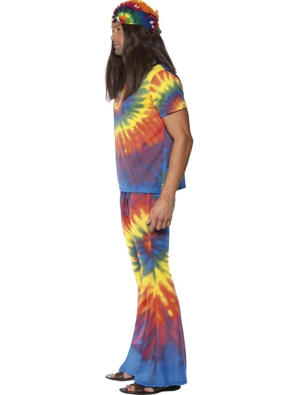 1960's Tie Dye Hippie Heren Verkleedkostuum 3 1960's Tie Dye Hippie Heren Verkleedkostuum - Afbeelding 3
