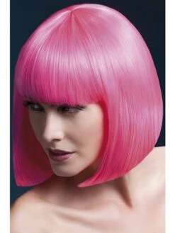 Neon Roze Elise Korte Bob Pruik