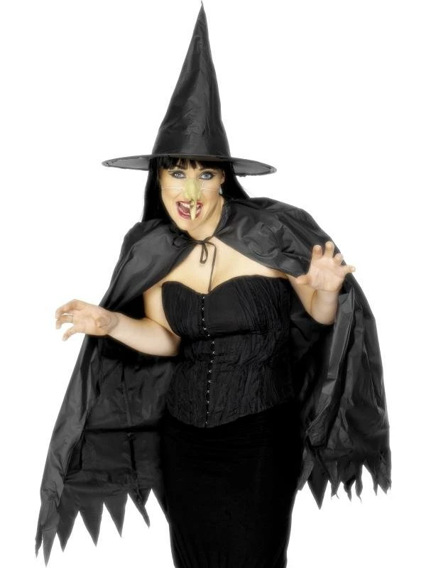 Heksen Verkleedsetje Met Cape, Heksenhoed & Neus 2 Heksen Verkleedsetje Met Cape, Heksenhoed & Neus - Afbeelding 2