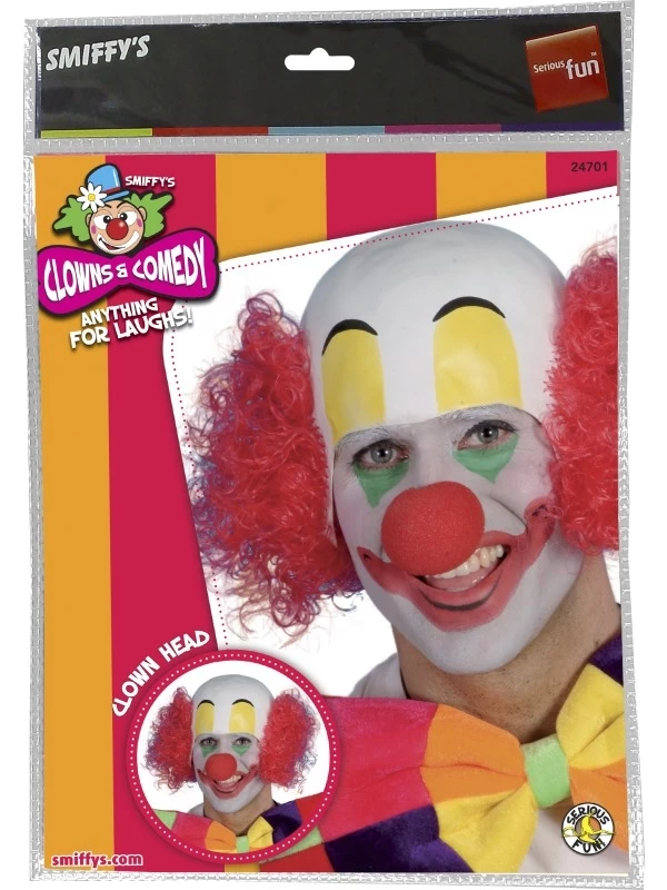 Clown Pruik Met Rood 3 Clown Pruik Met Rood - Afbeelding 3