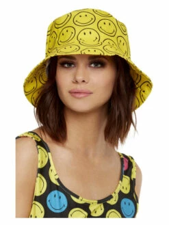 Smiley Printed Bucket Hoed