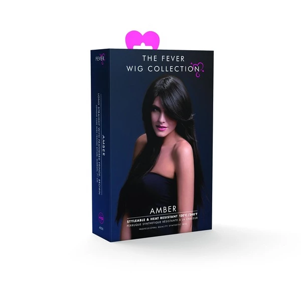 Fever Amber Pruik Donker Bruin 71cm 2 Fever Amber Pruik Donker Bruin 71cm - Afbeelding 2