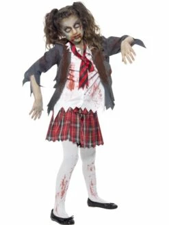 Zombie School Girl Halloween Kostuum Kids