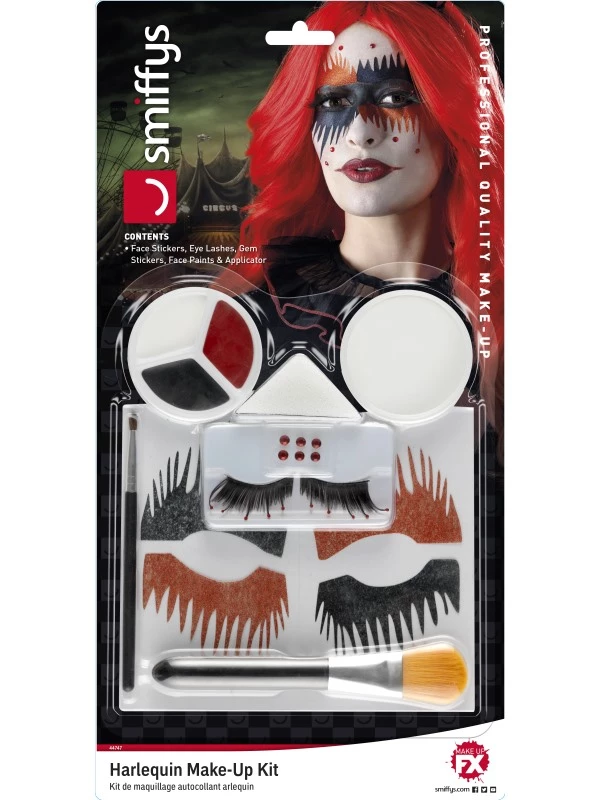 Harlekijn Make-up Schmink Met Stickers 6 Harlekijn Make-up Schmink Met Stickers - Afbeelding 6