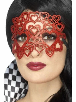 Soft Felt Glitter Oogmasker Rood