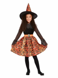Vintage Witch Kinderkostuum, Oranje -CarnavalKast Winkel 600x800 755