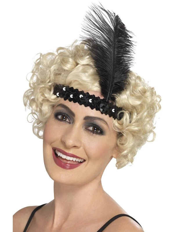 Flapper Hoofdband Zwart 1 Flapper Hoofdband Zwart