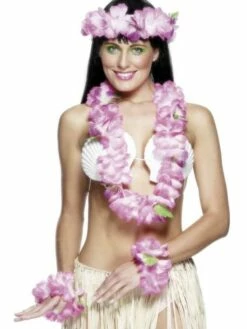 Roze Hawaii 4-delige Set