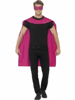 Roze Cape Met Oogmasker Superheld