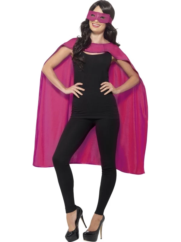 Roze Cape Met Oogmasker Superheld 2 Roze Cape Met Oogmasker Superheld - Afbeelding 2