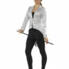 Sequin Tailcoat Jacket Dames Zilver