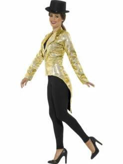 Sequin Tailcoat Jacket Dames Goud -CarnavalKast Winkel 600x800 917