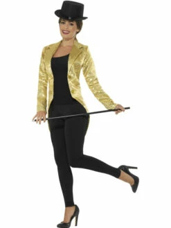 Sequin Tailcoat Jacket Dames Goud -CarnavalKast Winkel 600x800 918