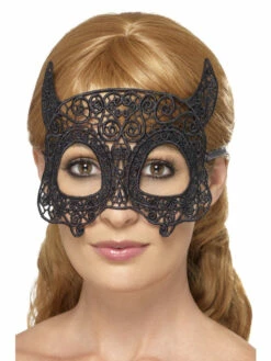 Embroidered Lace Filigree Devil Eyemask